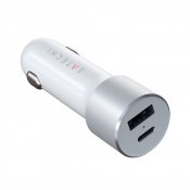 Satechi Car Charger with PD 1xUSB-C and 1xUSB-A with 72 Watt - Silver