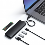 Satechi USB-C HYBRID med inbyggd möjlighet till SSD-lagring - Svart