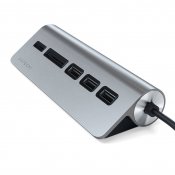 Satechi USB-C Aluminum USB-hub & Minneskortläsare - Space Grey