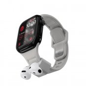 KeyBudz Sync+ Series-klockarmband och AirPod-docka för 38–42 mm Apple Watch - Stengrå