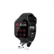KeyBudz Sync+ Series-klockarmband och AirPod-docka för 38-42 mm Apple Watch - Kolsvart