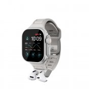 KeyBudz Sync+ Series-armband och AirPod-docka för 44–49 mm Apple-klocka - Stengrå