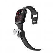 KeyBudz Sync+ Series-klockarmband och AirPod-docka för 38-42 mm Apple Watch - Kolsvart