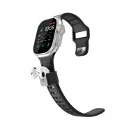 KeyBudz Sync+ Series Watch Strap and AirPod Dock for 44-49mm Apple Watch - Carbon Black