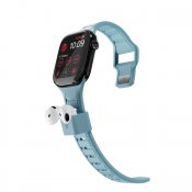 KeyBudz Sync+ Series Watch Strap and AirPod Dock for 38-42mm Apple Watch - Tidal Blue