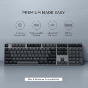 Satechi SM3 Slim mekanisk baggrundsbelyst Bluetooth-tastatur med US-engelsk layout - Mørk