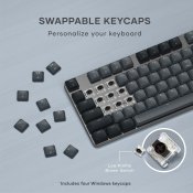 Satechi SM3 Slim mekanisk baggrundsbelyst Bluetooth-tastatur med US-engelsk layout - Mørk