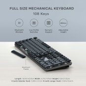 Satechi SM3 Slim mekanisk baggrundsbelyst Bluetooth-tastatur med US-engelsk layout - Mørk