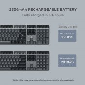 Satechi SM3 Slim mekanisk baggrundsbelyst Bluetooth-tastatur med US-engelsk layout - Mørk