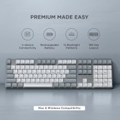 Satechi SM3 Slim mekaniskt bakbelyst Bluetooth-tangentbord med amerikansk engelsk layout - Ljusgrå