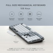 Satechi SM3 Slim mekaniskt bakbelyst Bluetooth-tangentbord med amerikansk engelsk layout - Ljusgrå