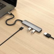Satechi 4-i-1 USB-C Slim Multiport Adapter 4K - Space grey