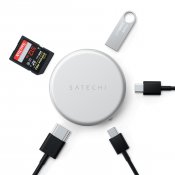 Satechi OntheGo™ 5-i-1 multiportadapter til MacBook Neo - Sølv