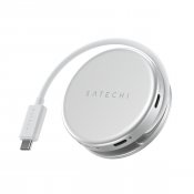 Satechi OntheGo™ 5-i-1 multiportadapter til MacBook Neo - Sølv
