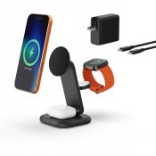 Satechi 3-in-1 taitettava Qi2-langaton latausteline - Musta