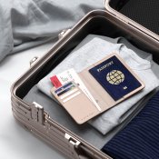 Satechi Vegan Leather FindAll™ Passport Case with Apple Find My Tracker and RFID Security - Desert Rose