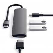 Satechi Slim USB-C MultiPort-adapter - Rumgrå