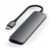 Satechi Slim USB-C MultiPort-adapter - Rymdgrått