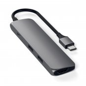 Satechi Slim USB-C MultiPort-adapter - Rumgrå