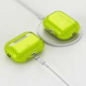 KeyBudz jelly-sarjan läpinäkyvä kuori AirPods Pro 3. Gen:lle - Neon keltainen