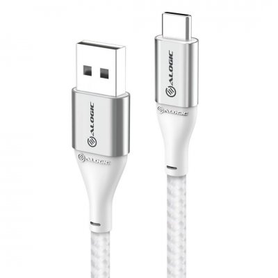 ALOGIC Ultra USB-A till USB-C kabel 3A/480Mbps 1,5 m - Silver