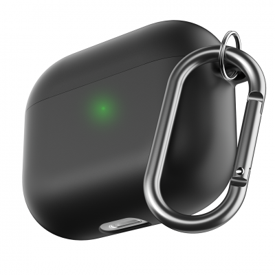 PodSkinz HyBridShell Series Keychain Case -  Hårt Premium skal i tre lager för dina Airpods 3 - Svart