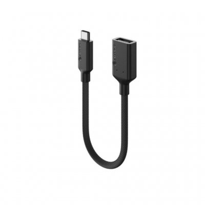 ALOGIC Elements PRO 10cm USB-C USB-A-sovittimeen - Musta