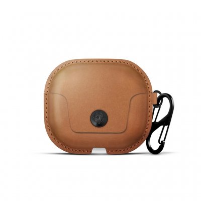 Twelve South airSnap lædercover til Apple AirPods (3. gen.) + etui til trådløs opladning - Cognac Cognac