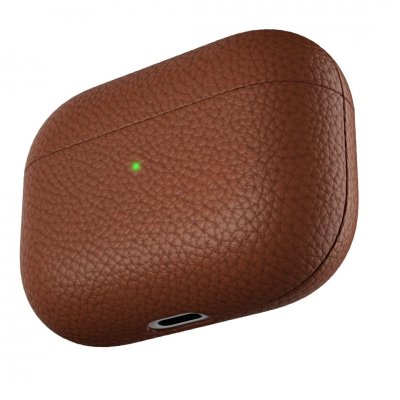 PodSkinz Artisan Series Leather Case - Handgjort Läderfodral för dina Airpods Pro - Naturligt brun
