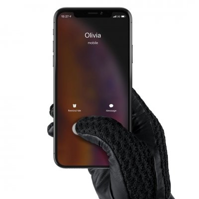 Mujjo Leather Crochet Touchscreen Gloves Size 8.5