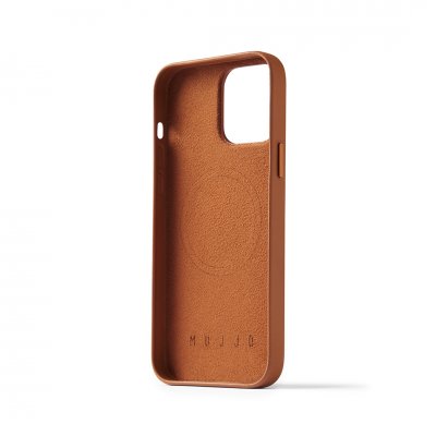 Mujjo Full Leather Case med MagSafe för iPhone 14 Pro Max - Tan