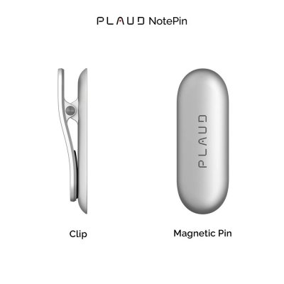 PLAUD NotePin clip ja magneettitappi - Lunar Silver