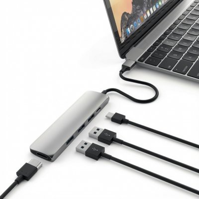 Satechi Slim USB-C MultiPort Adapter - Space gray