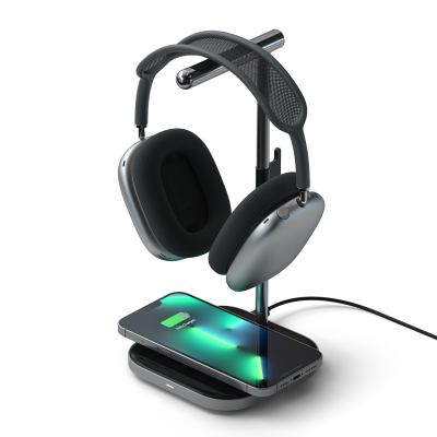 Satechi Aluminum Headphone Stand with built in wireless charging