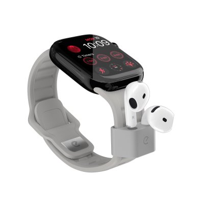 KeyBudz Sync+ Series-klockarmband och AirPod-docka för 38–42 mm Apple Watch - Stengrå