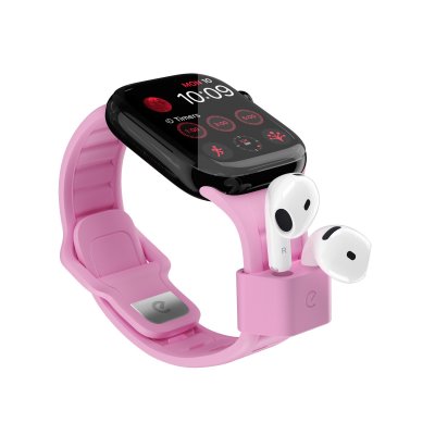 KeyBudz Sync+ Series-armband och AirPod-docka för 38–42 mm Apple Watch - Blossom Pink