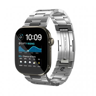 KeyBudz Spectra -sarjan Apple Watch -ranneke (Large) - Ruostumaton teräs