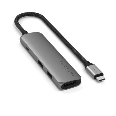 Satechi 4-i-1 USB-C Slim Multiport Adapter 4K - Space grey