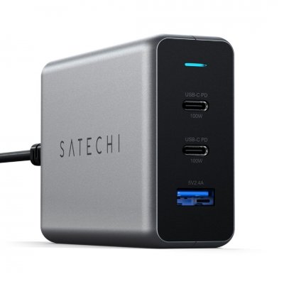 Satechi 100W GaN PD-reseladdare med dubbla USB-C och USB-A-uttag