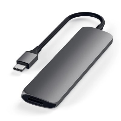 Satechi Slim USB-C MultiPort-adapter - Rumgrå