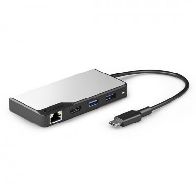 ALOGIC USB-C Fusion ALPHA V2 5-i-1-hubb HDMI, USB, Ethernet och PD – Rymdgrå