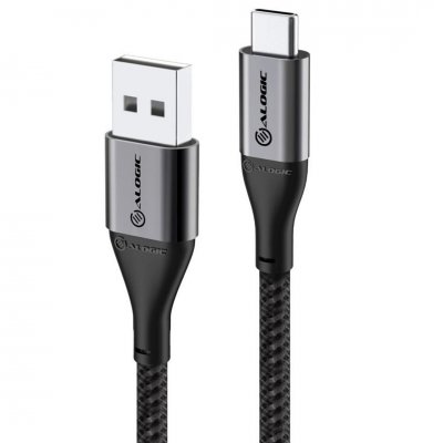 ALOGIC Ultra USB-A till USB-C kabel 3A/480Mbps - Rymdgrå